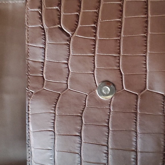 Longchamp Roseau Brown Croc Embossed Leather Bag - Picture 5 of 13